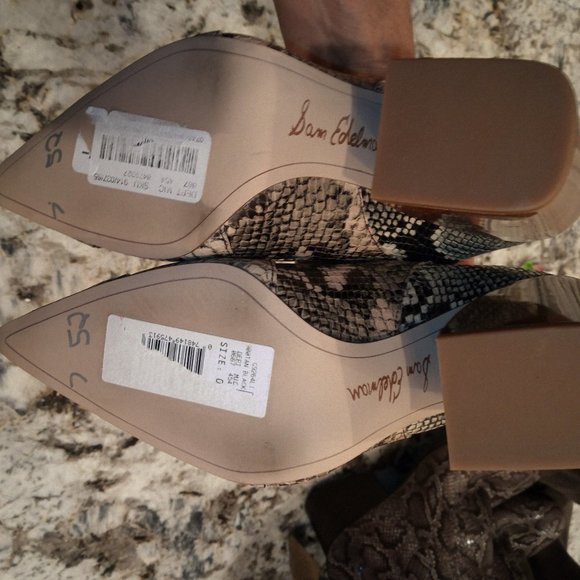 Sam Edelman Reverie 2 Block Heel Snake Mules - Picture 7 of 7